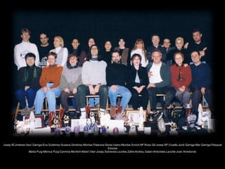 Josep M.Jiménez-Xavi Garriga-Eva Gutiérrez-Susana Giménez-Montse Palacios-Sònia Usero-Montse Enrich-Mª Rosa Gil-Josep Mª Cruells-Jordi Garriga-Mar Garriga-Pasqual
Escosa
Marta Puig-Mònica Puig-Carmina Monfort-Albert Vilar-Josep Sobrevia-Lourdes Zafra-Andreu Galan-Antonieta Lacorte-Joan Arredondo
 