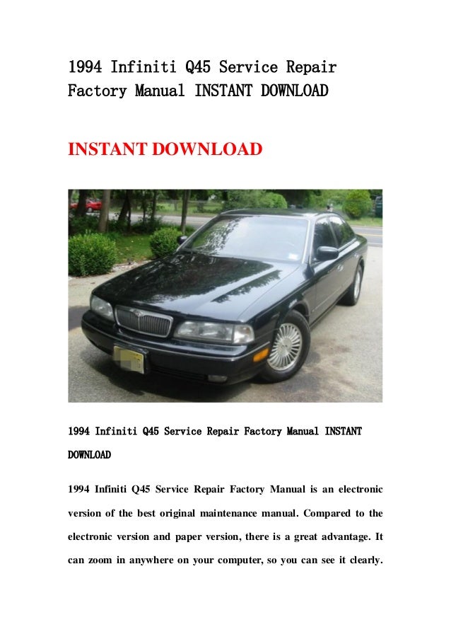 Infiniti q45 manual