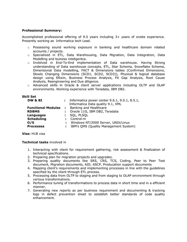 Professional Summary PDF Professional summary pdf