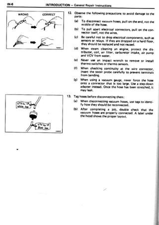 1987 TOYOTA SUPRA SERVICE MANUAL visual data 5