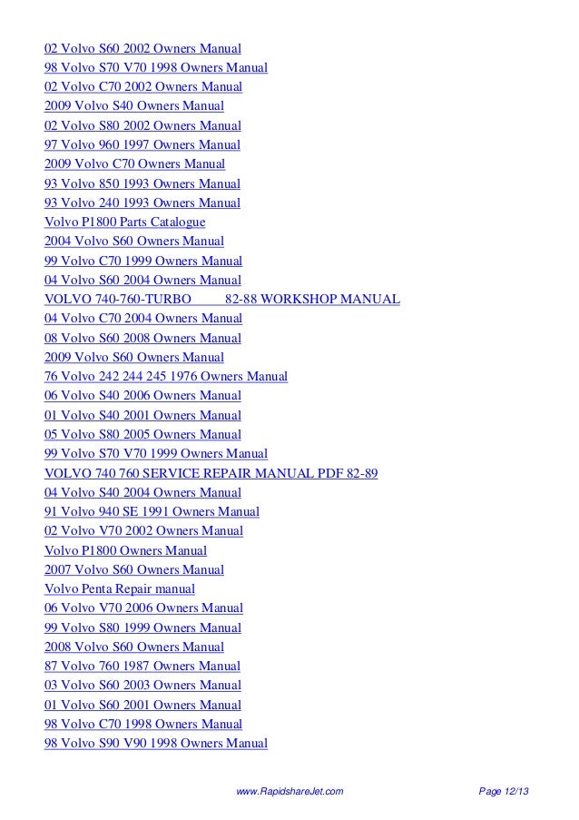 1995 volvo 960_service_repair_manual_95