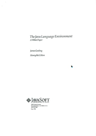 199605   white paper - the java language environment