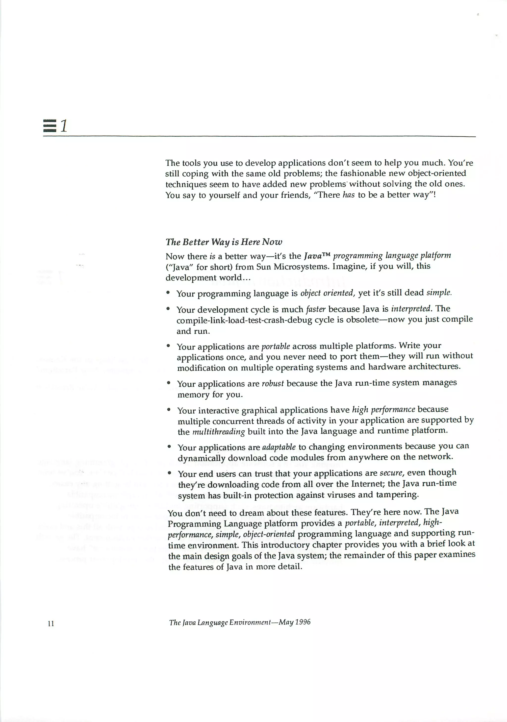 199605   white paper - the java language environment