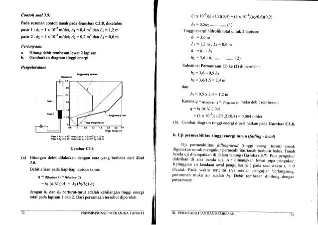 Contoh Soal Air Tanah Permeabilitas Dan Rembesan