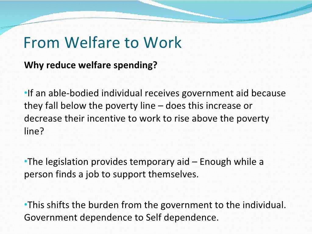 1996 Welfare Reform Act Goals