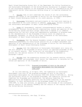 1997 5th Report - Commission on Sustainable Development (CSD) | PDF