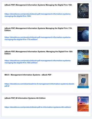 (Original PDF) The Strategic Management of Information Systems 4th | PDF