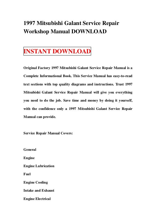 1997 Mitsubishi Service Manuals