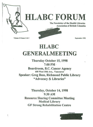 HLABC Forum: September 1998
