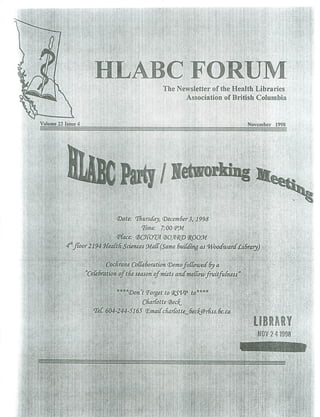 HLABC Forum: November 1998