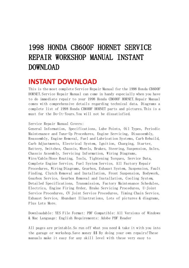 Honda cb600 manual
