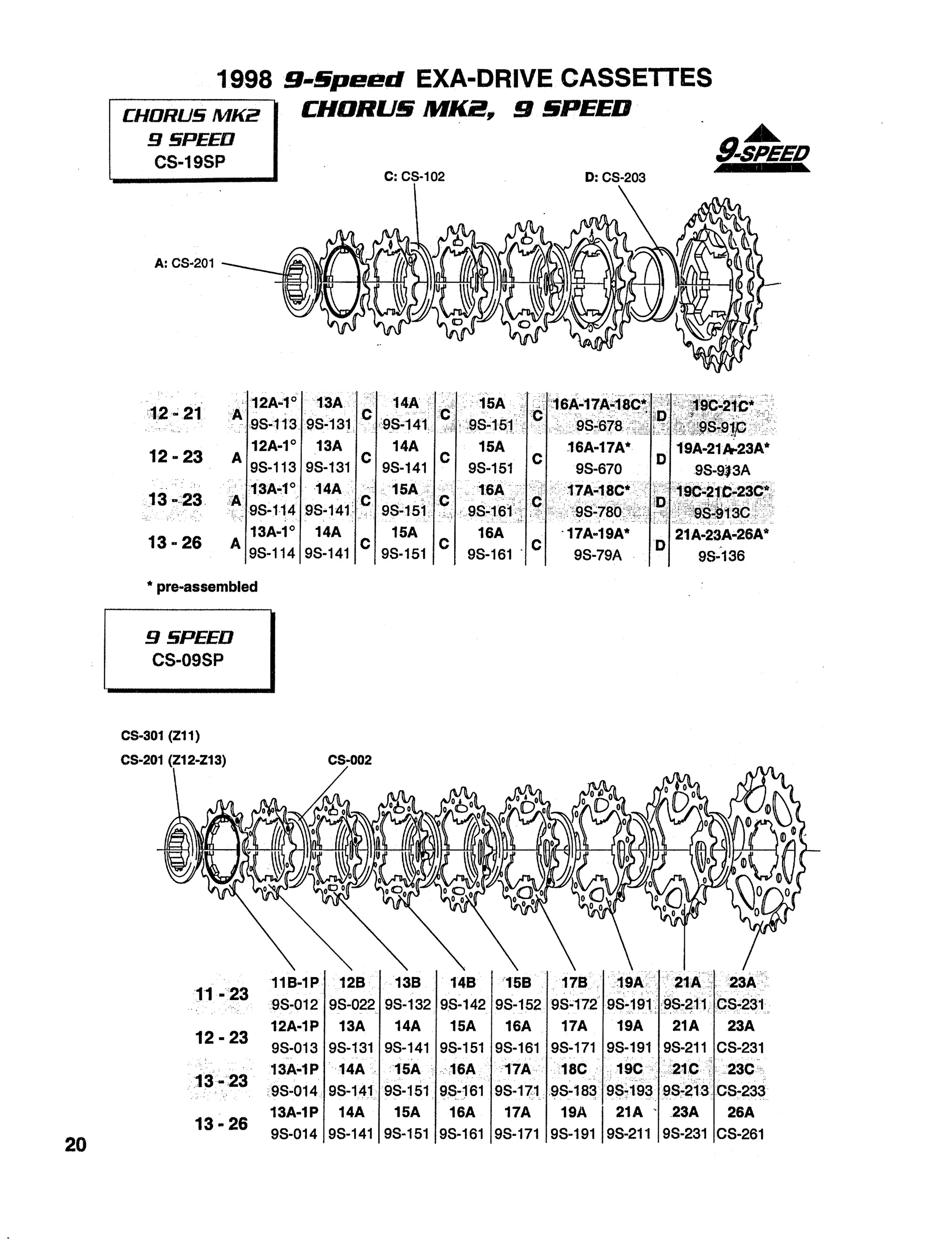 1998 tech specs bicicleta