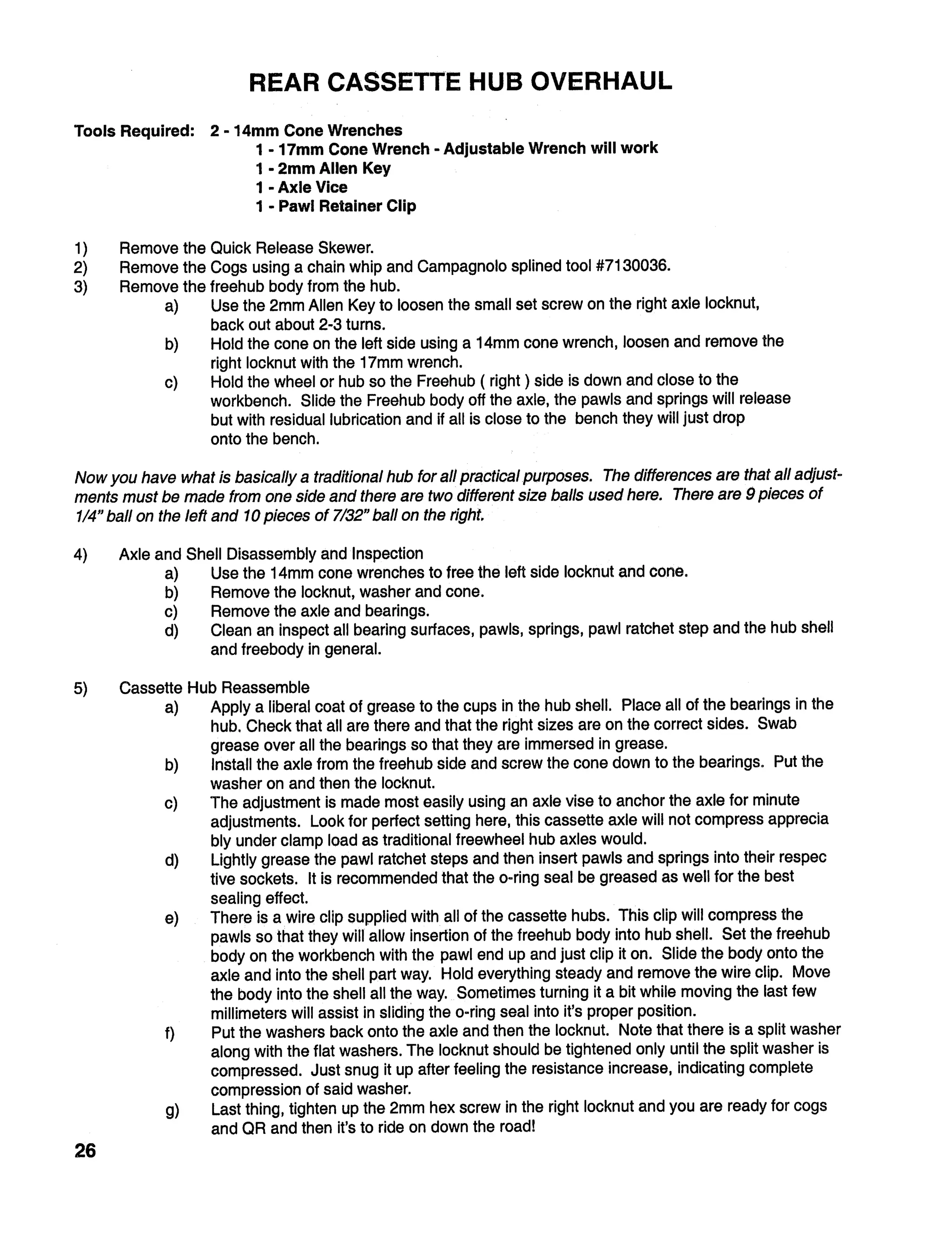 1998 tech specs bicicleta