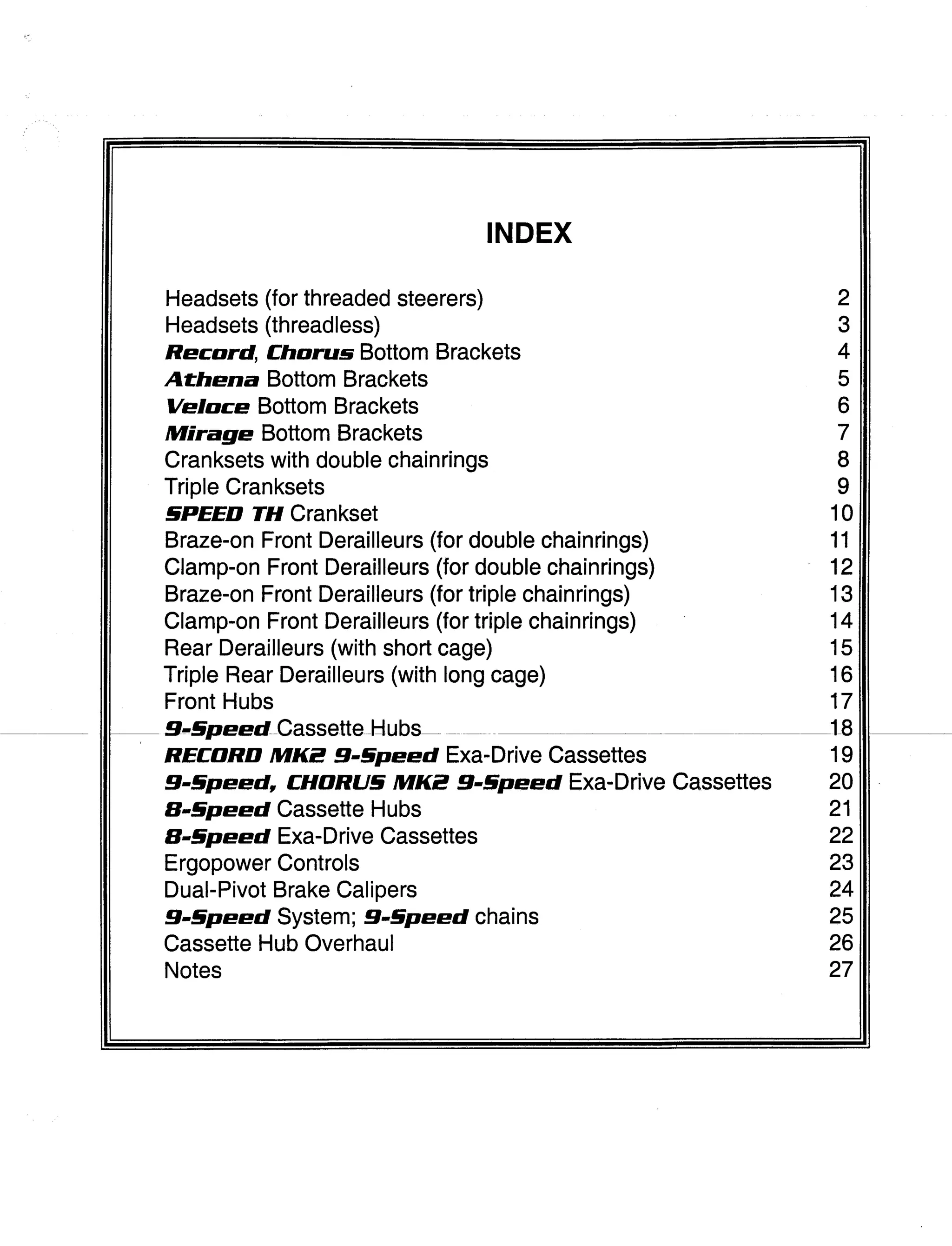 1998 tech specs bicicleta