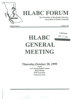 HLABC Forum: October 1999