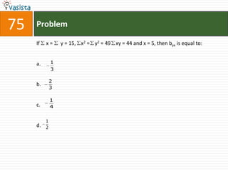 75   Problem

     If   x=      y = 15, x2 = y2 = 49 xy = 44 and x = 5, then byx is equal to:


     a.       1
              3

              2
     b.
              3

              1
     c.       4


          1
     d.   2
 