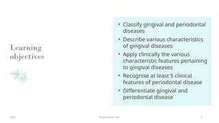 1999 CLASSIFICATION OF PERIODONTAL DISEASES.pptx