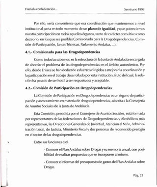 Seminario 1999
Hacia la confederación...
- Conocer e informar sobre ra eraboración de ra orden de Convocato_
ria de Subven...