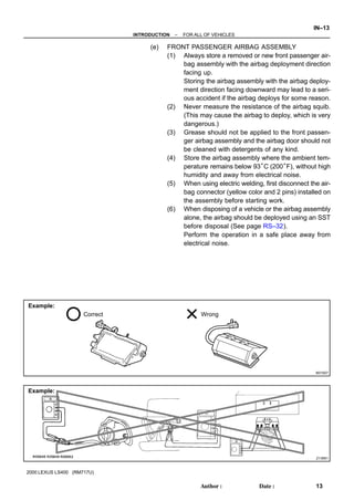 1999 LEXUS LS400 REPAIR MANUAL visual data 8