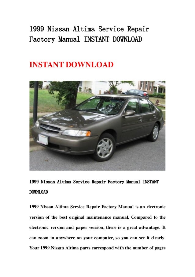 Service Manual PDF: [1999 nissan altima body repair manual ...