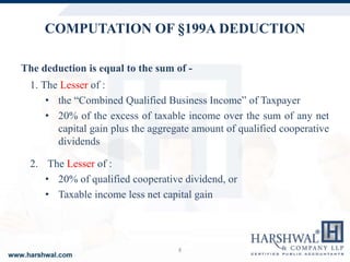Qualified Business Income Deduction (Sec 199A) - HCLLP | PPT