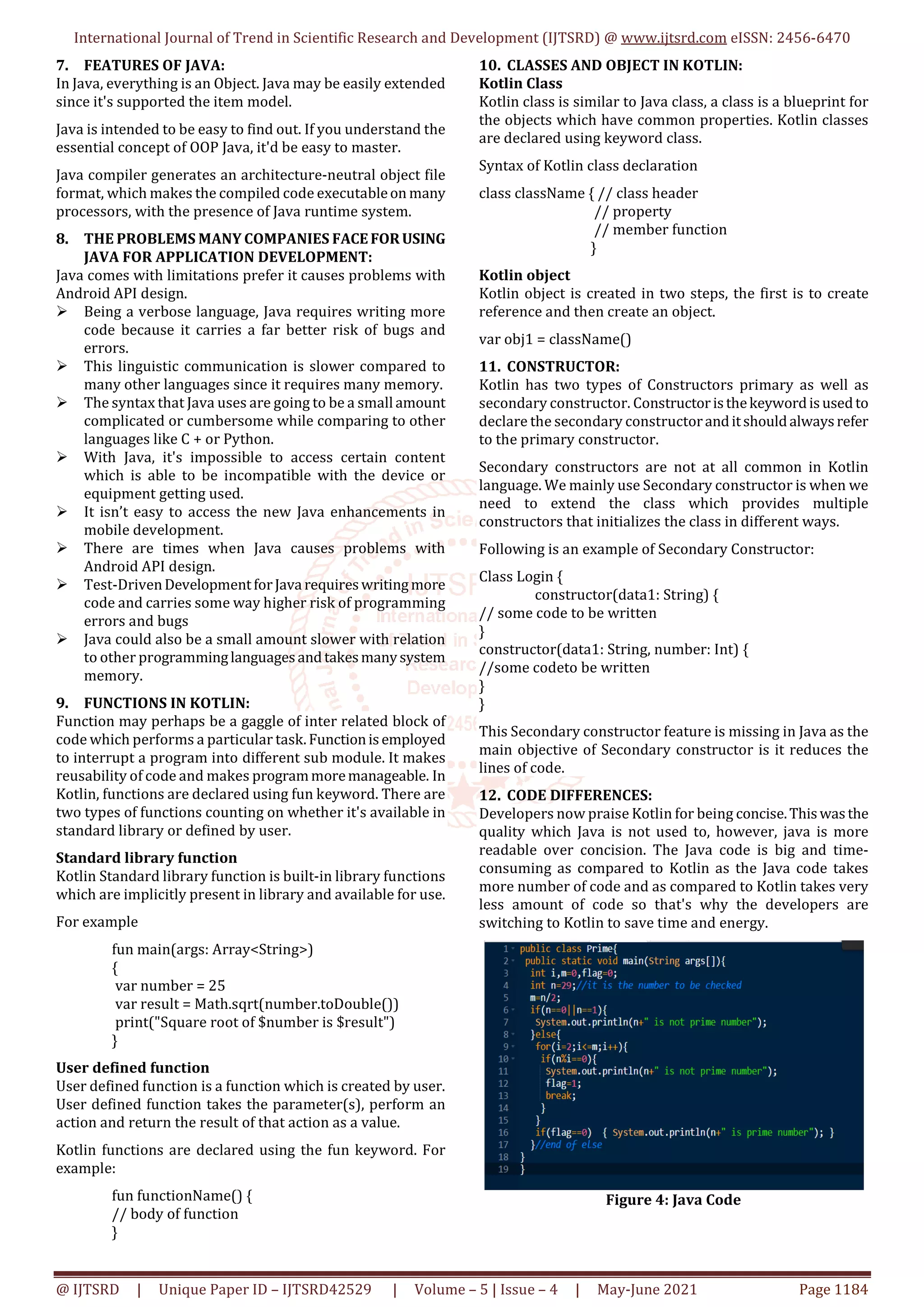 A Review Paper on Kotlin Programming Language | PDF