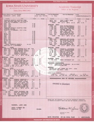 Iowa State Transcript | DOC
