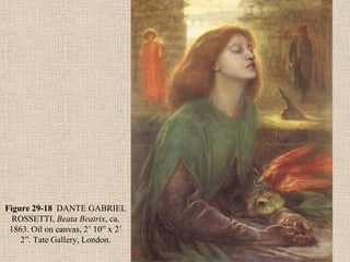 Figure 29-18 DANTE GABRIEL
  ROSSETTI, Beata Beatrix, ca.
 1863. Oil on canvas, 2’ 10” x 2’
    2”. Tate Gallery, London.
 