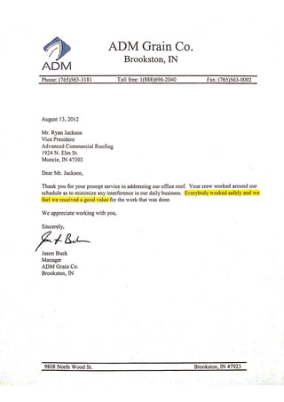 ADM Reference Letter