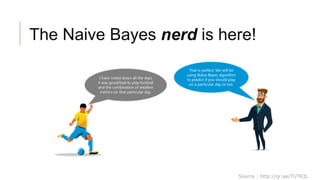 The Naive Bayes nerd is here!
Source : http://qr.ae/TUTR3L
 