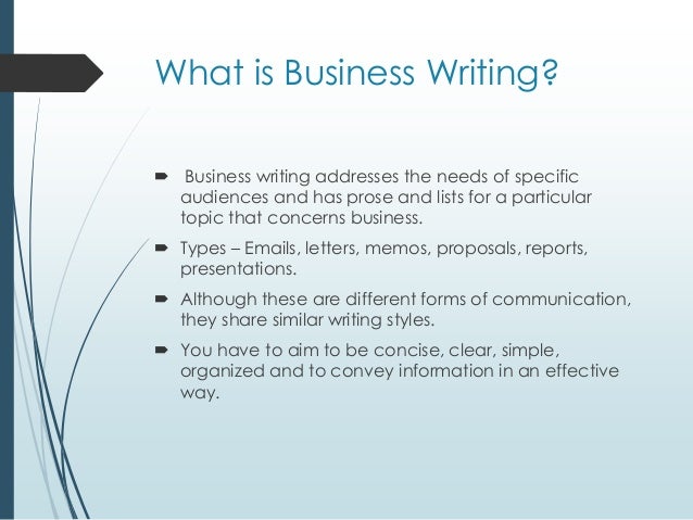 what is business writing