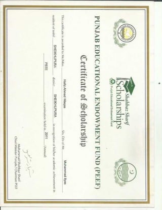 PEEF certificate
