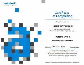 Amir Mozaffari_AutoCAD Level III