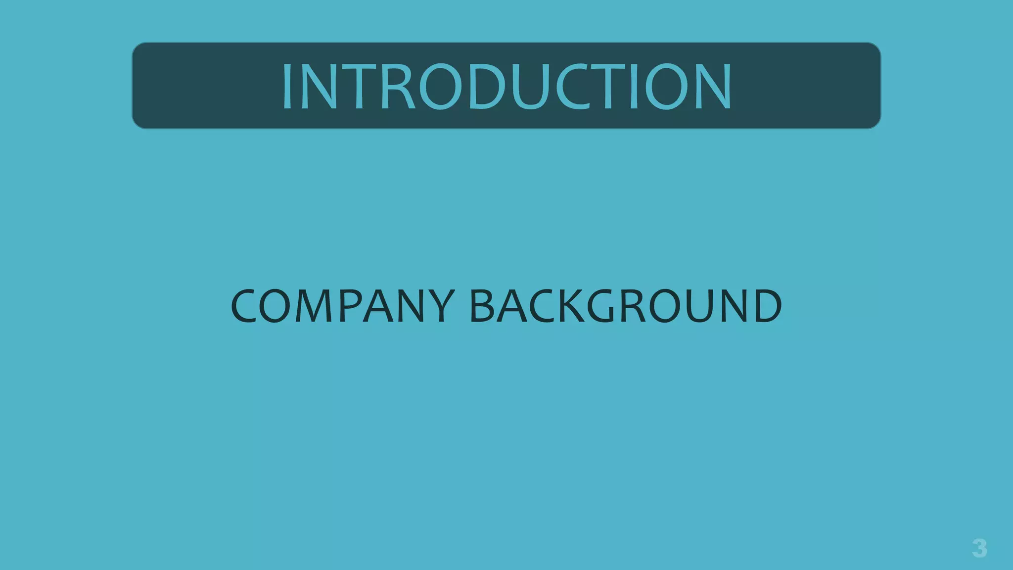 INTRODUCTION
COMPANY BACKGROUND
 