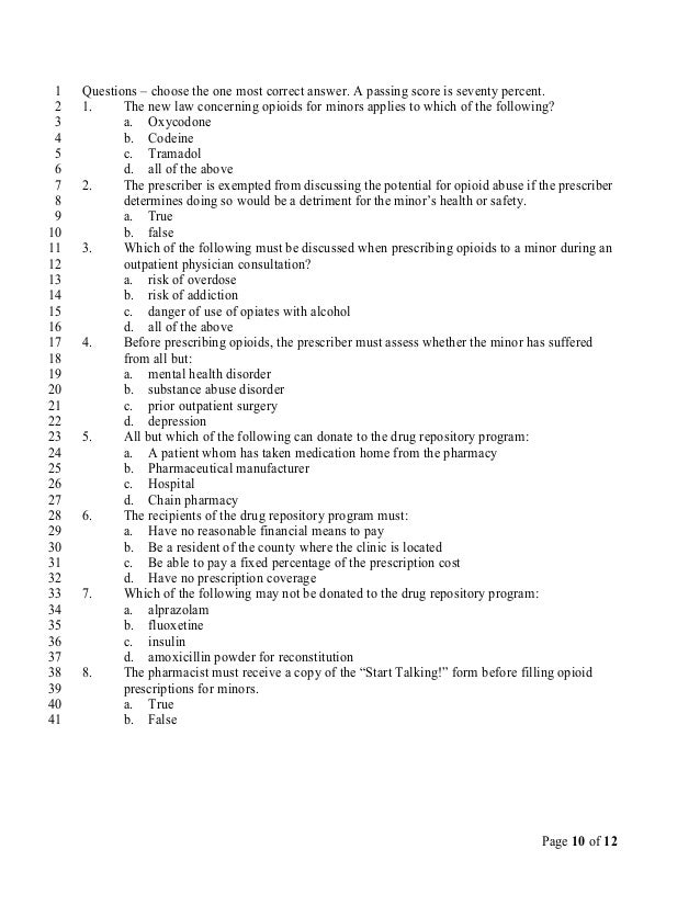 Opioids to Minors and Drug Donation Programs lesson
