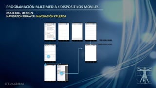 PROGRAMACIÓN MULTIMEDIA Y DISPOSITIVOS MÓVILES
MATERIAL DESIGN
© J.D.CABRERA
NAVIGATION DRAWER: NAVEGACIÓN CRUZADA
 