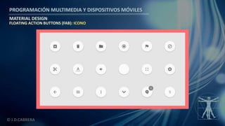 PROGRAMACIÓN MULTIMEDIA Y DISPOSITIVOS MÓVILES
MATERIAL DESIGN
© J.D.CABRERA
FLOATING ACTION BUTTONS (FAB): ICONO
 