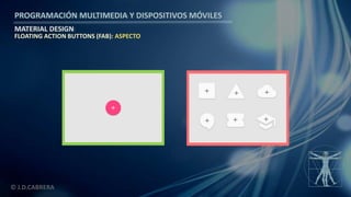 PROGRAMACIÓN MULTIMEDIA Y DISPOSITIVOS MÓVILES
MATERIAL DESIGN
© J.D.CABRERA
FLOATING ACTION BUTTONS (FAB): ASPECTO
 