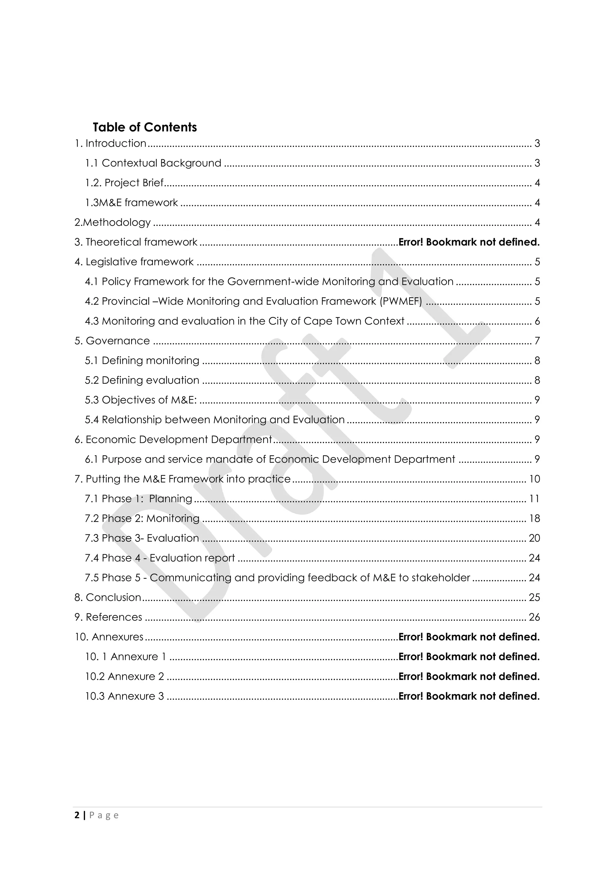 Monitoring and Evaluation Framework | PDF