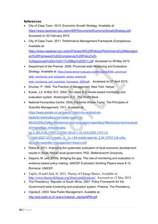 Monitoring and Evaluation Framework | PDF