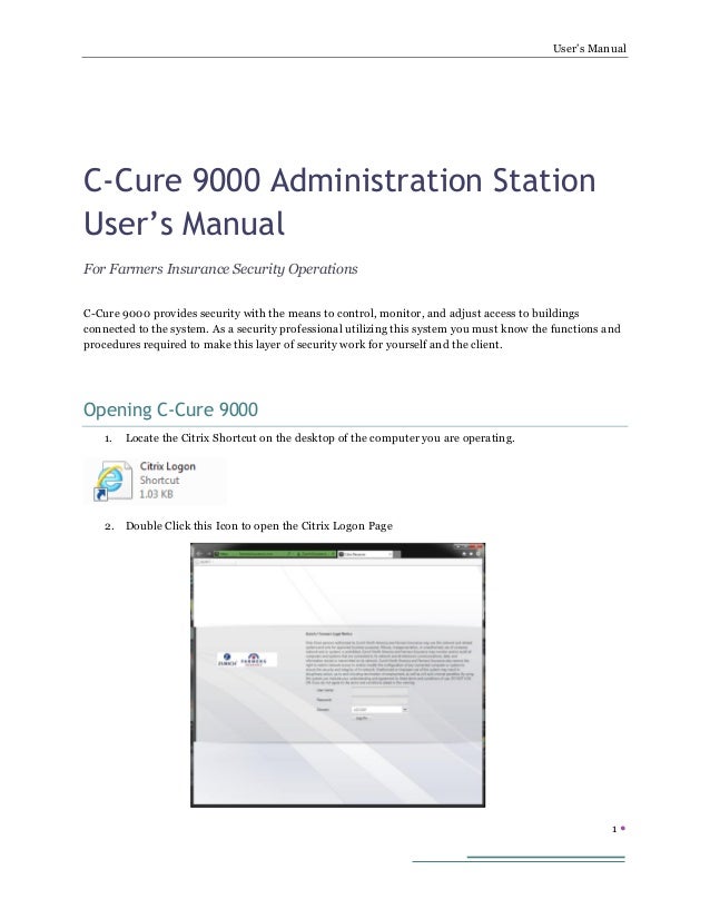Ccure 9000 Admin user's manual