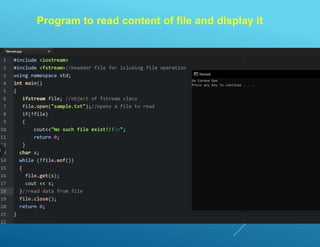 File Handiling Programs File Handling | PPTX