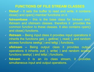 F Stream Class Example File Handling | PPTX