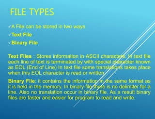 File Handling | PPTX | Programming Languages | Computing