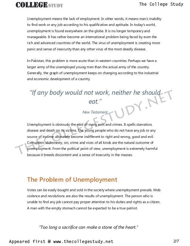 a research proposal on unemployment