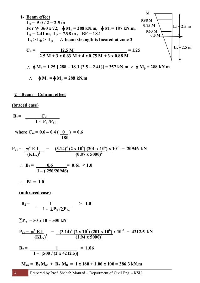 19Examples for Beam Column (Steel Structural Design & Prof. Shehab M…