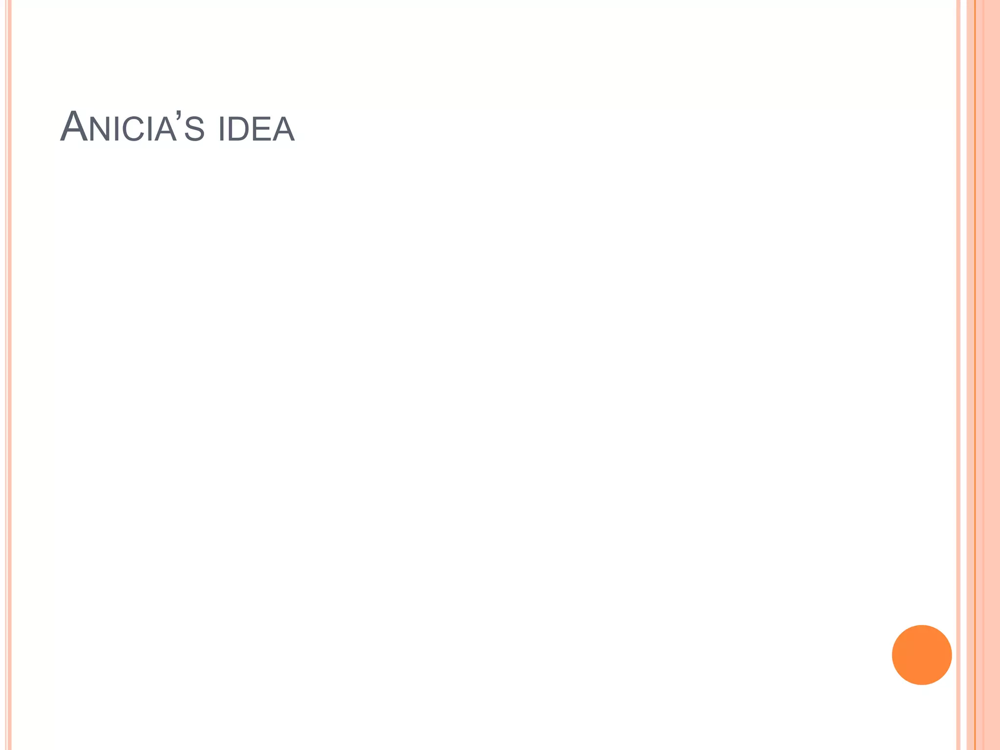 ANICIA’S IDEA
 