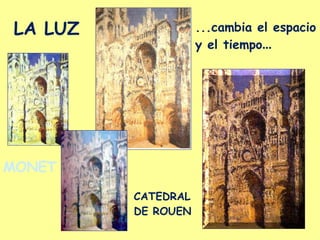 LA LUZ CATEDRAL DE ROUEN MONET ...cambia el espacio y el tiempo ... 
