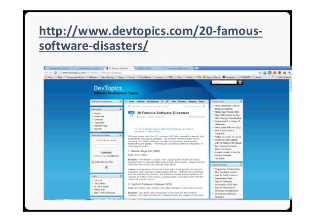 20 famous software disasters Introduction to Software Testing 20 famous software disasters Introduction to Software Testing