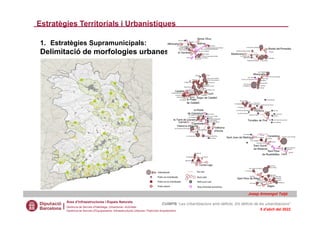 1. Estratègies Supramunicipals:
Delimitació de morfologies urbanes
Estratègies Territorials i Urbanístiques
Àrea d’Infraes...
